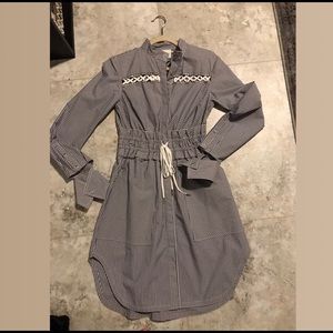 Acler L/S lace up detail dress.